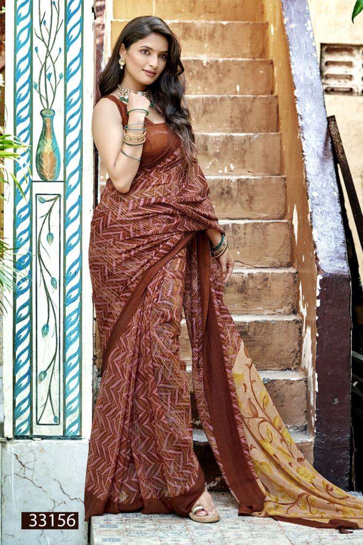REGINA VOL-15 SERIES 33151 TO 33156 SAREE BY VALLABHI PRINTS DESIGNER GEORGETTE SAREES ARE AVAILABLE AT WHOLESALE PRICE
