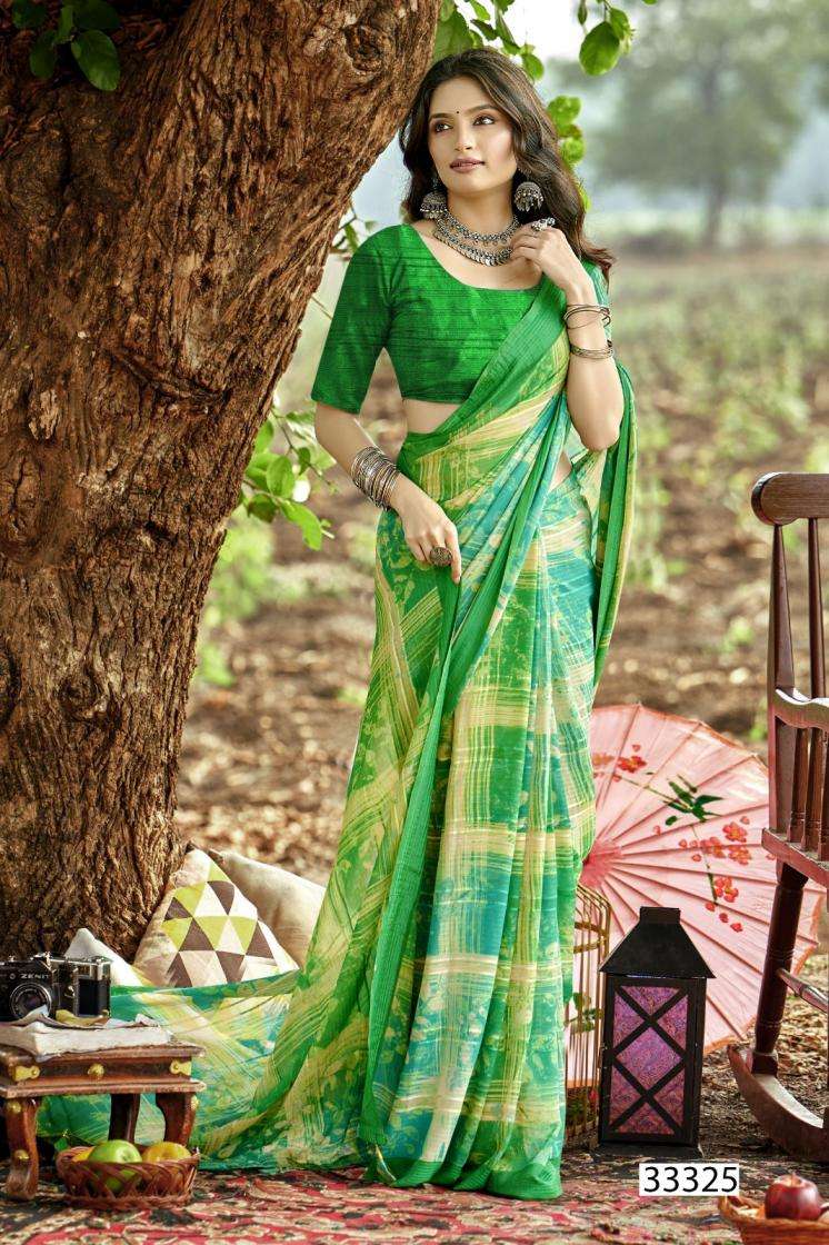 REGINA VOL-17 SERIES 33321 TO 33326 SAREE BY VALLABHI PRINTS DESIGNER GEORGETTE SAREES ARE AVAILABLE AT WHOLESALE PRICE