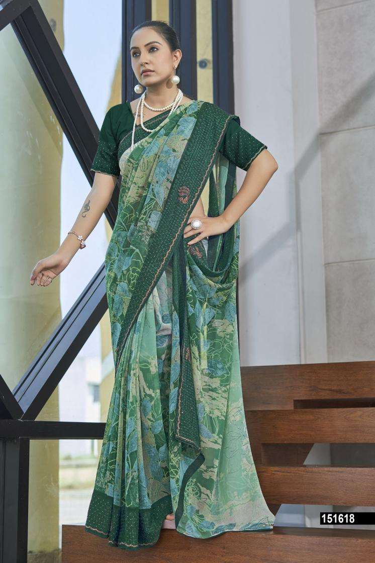 REVIKA SERIES 151416 TO 151419 SAREE BY VALLABHI PRINTS DESIGNER GEORGETTE SAREES ARE AVAILABLE AT WHOLESALE PRICE