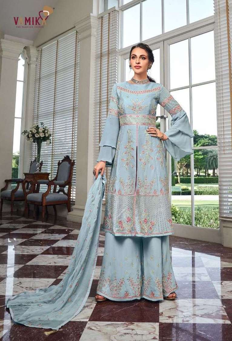 RIYAAZ NX SERIES 7000 BY VAMIKA DESIGNER WITH WORK GEORGETTE READYMADE SUITS ARE AVAILABLE AT WHOLESALE PRICE
