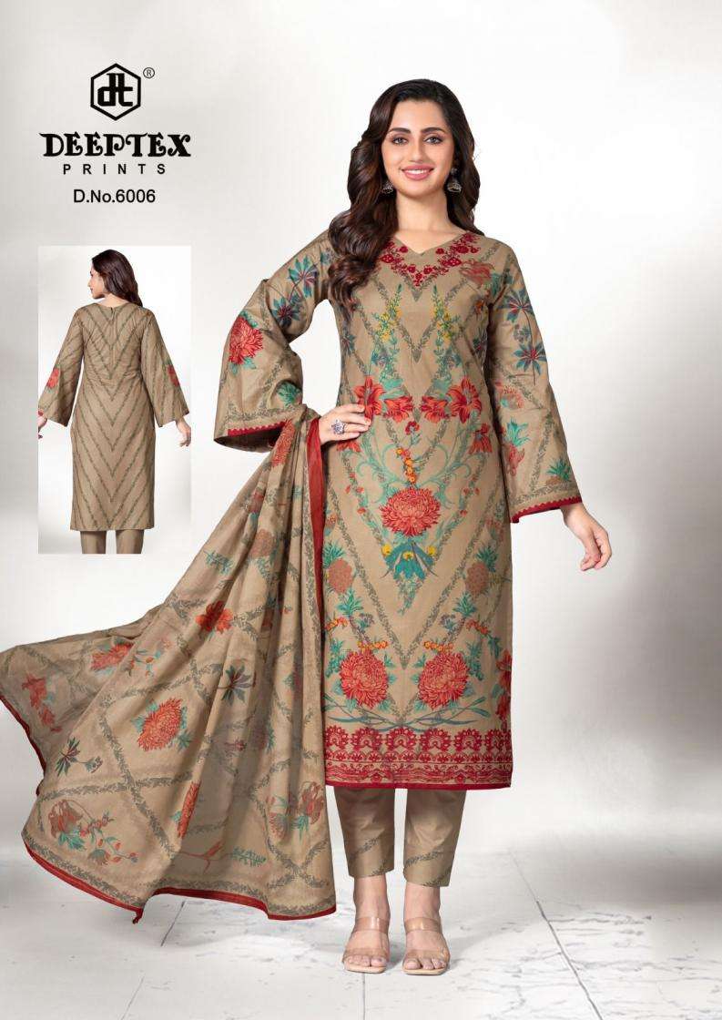 ROOHI ZARA VOL-6 SERIES 6001 TO 6008 BY DEEPTEX DESIGNER WITH PRINTED COTTON LAWN SUITS ARE AVAILABLE AT WHOLESALE PRICE
