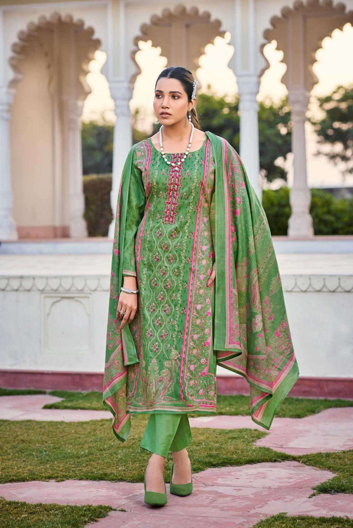 ROSE SERIES 1001 TO 1006 BY MUMTAZ ARTS DESIGNER DIGITAL PRINTED AND EMBROIDERY WORK JAM SATIN SUITS ARE AVAILABLE AT WHOLESALE PRICE