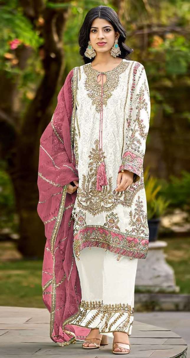 S 1182 BY SHREE FABS DESIGNER EMBROIDERY WORK ORGANZA SUITS ARE AVAILABLE AT WHOLESALE PRICE