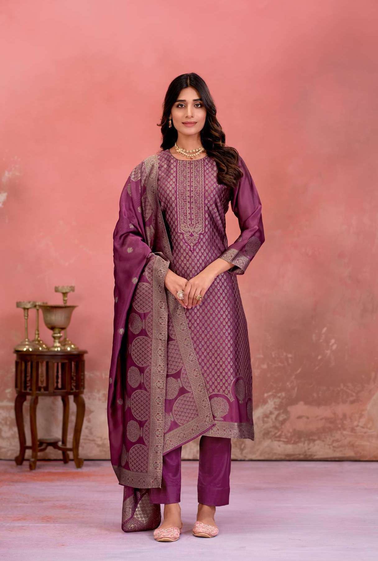 SAKHI VOL-9 SERIES 1851 TO 1854 BY IBIZA DESIGNER EMBROIDERY WORK BANGLORY SILK JACQUARD SUITS ARE AVAILABLE AT WHOLESALE PRICE