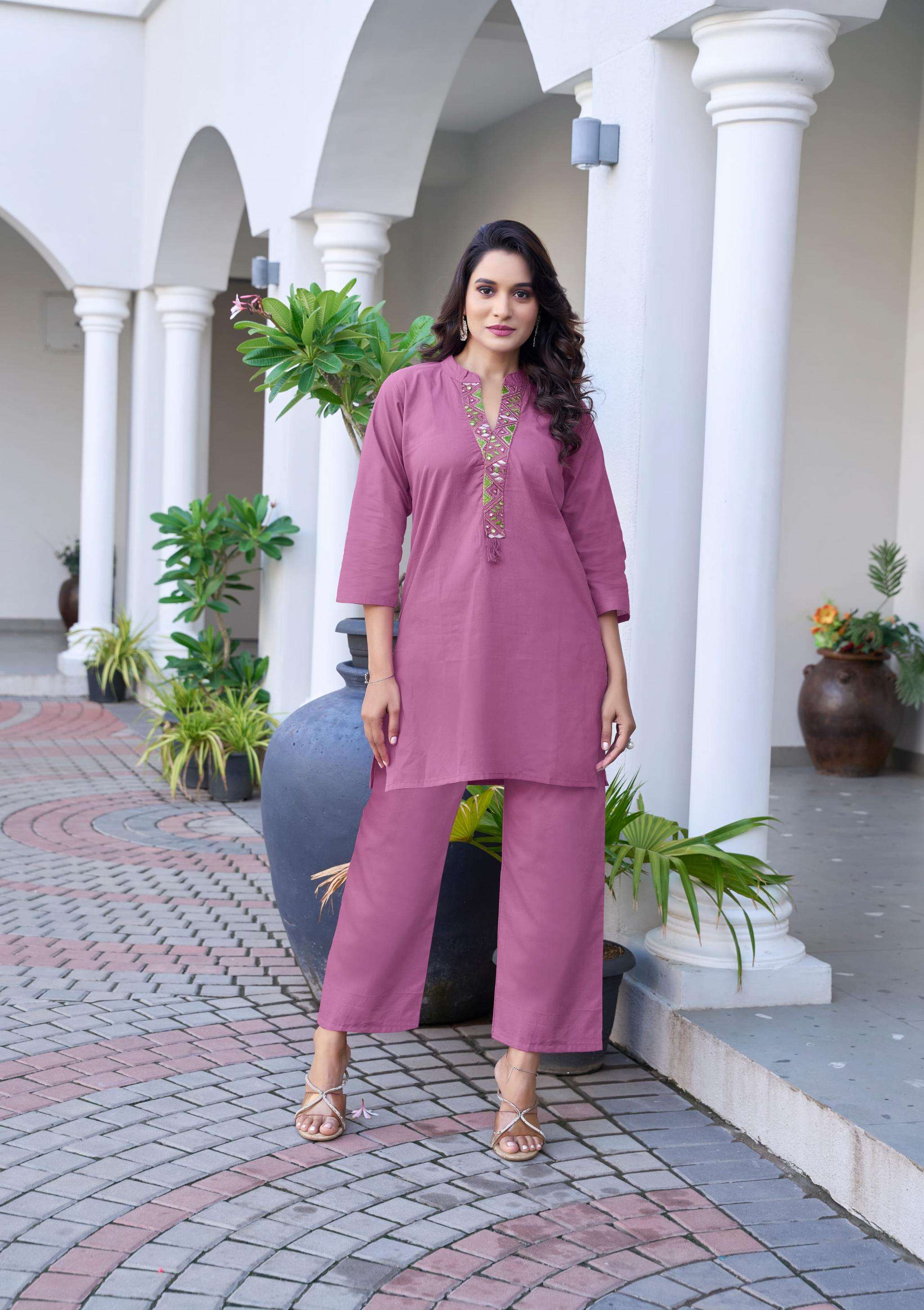 SARA SERIES 1001 TO 1006 BY OSSM DESIGNER WORK COTTON CO ORD SETS ARE AVAILABLE AT WHOLESALE PRICE