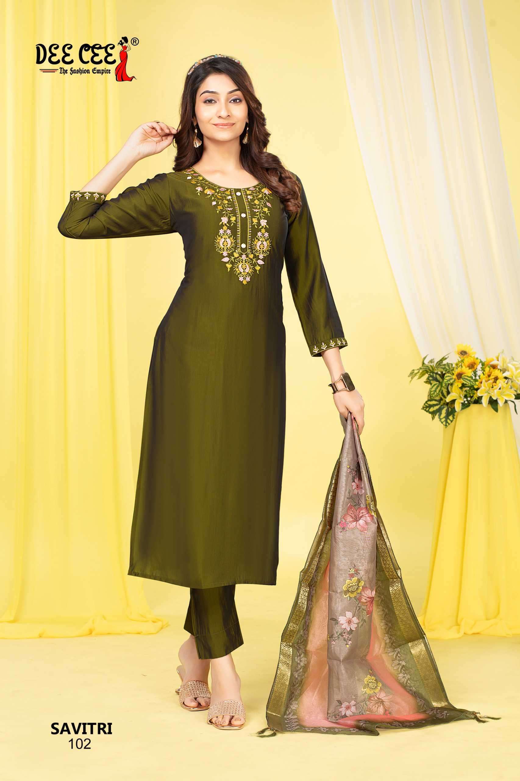 SAVITRI SERIES 101 TO 108 BY DEE CEE DESIGNER WORK SILK TOP WITH BOTTOM AND DUPATTA ARE AVAILABLE AT WHOLESALE PRICE