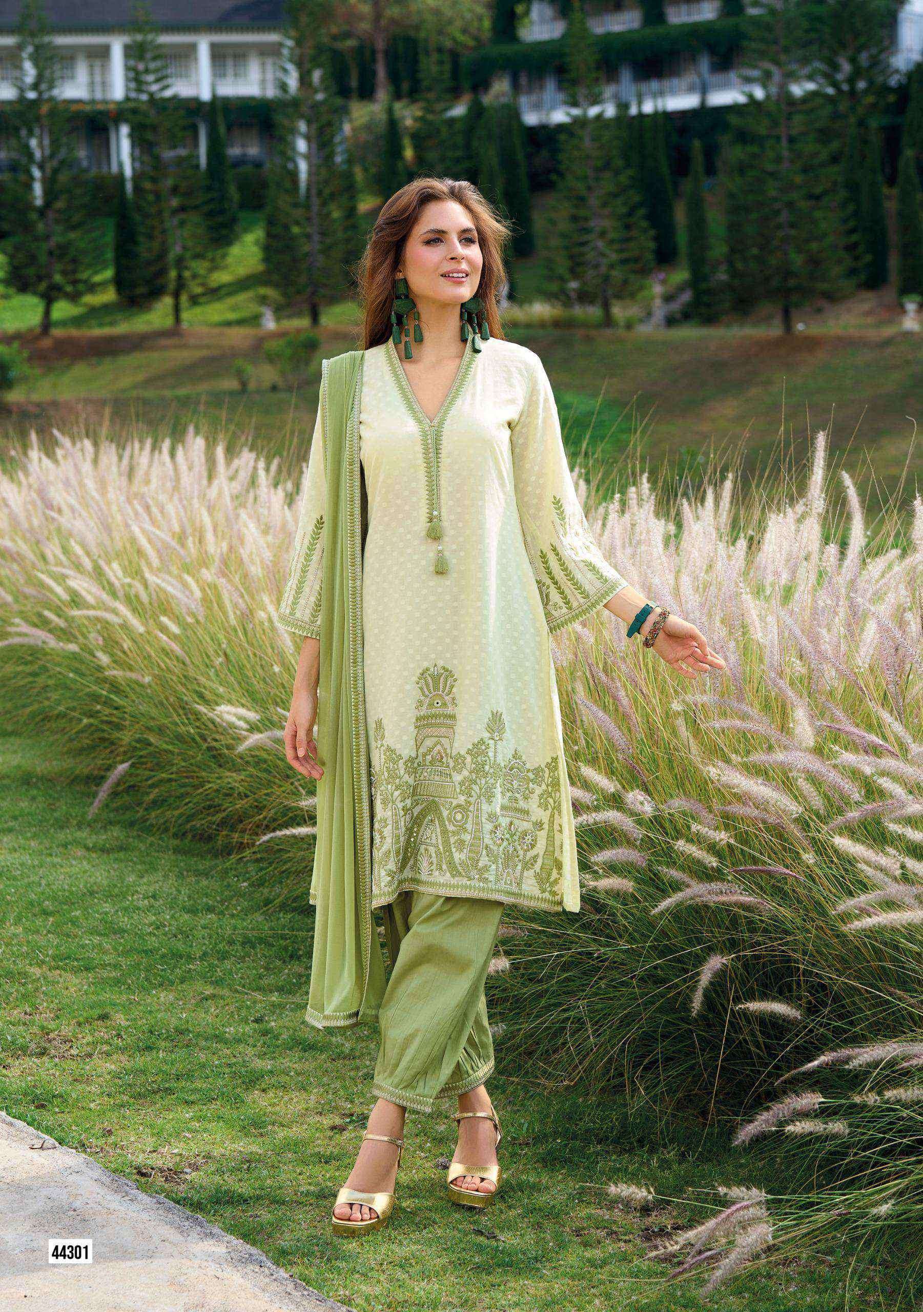 SEHRA SERIES 43301 TO 43303 BY KAILEE DESIGNER WORK COTTON TOP WITH PANT AND DUPATTA ARE AVAILABLE AT WHOLESALE PRICE