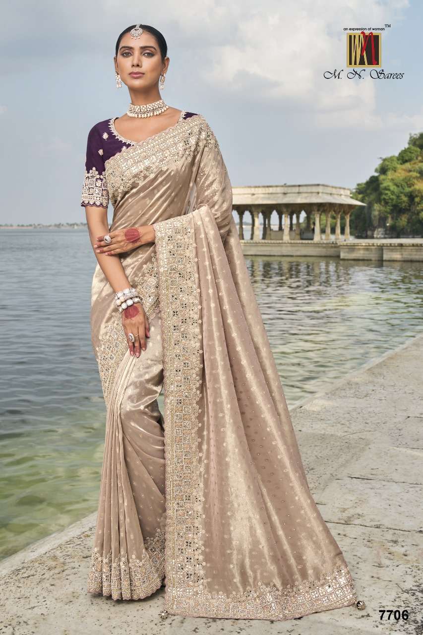 SHAHI POSHAK VOL-2 SERIES 7701 TO 7711 SAREE BY MN DESIGNER HEAVY WORK FANCY SAREES ARE AVAILABLE AT WHOLESALE PRICE