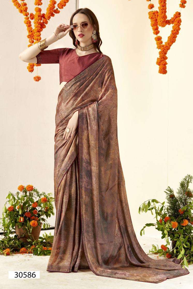 SHREYA VOL-3 SERIES 30581 TO 30586 SAREE BY VALLABHI PRINTS DESIGNER BRASSI SAREES AFE AVAILABLE AT WHOLESALE PRICE