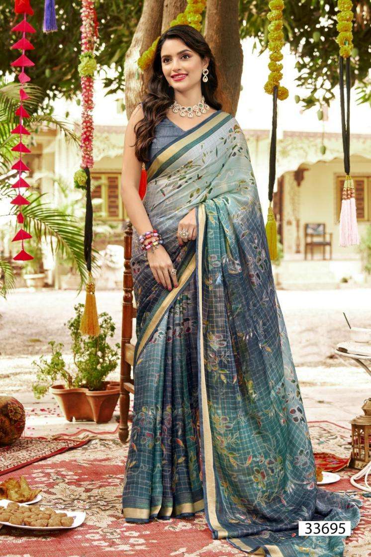 SHRIDHA VOL-10 SERIES 33691 TO 33696 SAREE BY VALLABHI PRINTS DESIGNER MOSS GEORGETTE SAREES ARE AVAILABLE AT WHOLESALE PRICE 