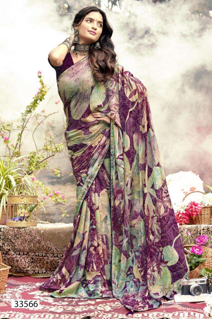 SHRIYANKA VOL-3 SERIES 33561 TO 33566 SAREE BY VALLABHI PRINTS DESIGNER CHIFFONE SAREES ARE AVAILABLE AT WHOLESALE PRICE