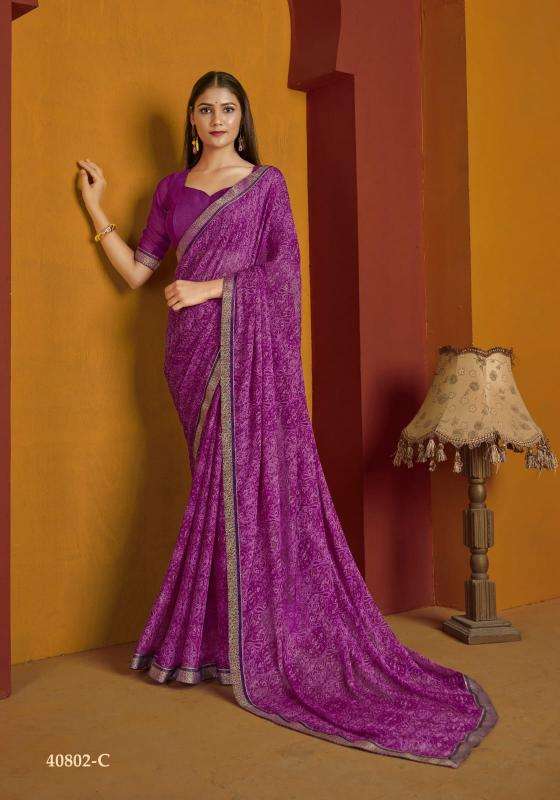 SIMAYAA VOL-32 SERIES 40801 TO 40803 SAREE BY RUCHI DESIGNER CHIFFONE SAREES ARE AVAILABLE AT WHOLESALE PRICE