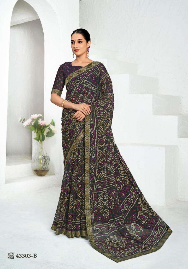 SIMAYAA VOL-37 SERIES 43301 TO 43303 SAREE BY RUCHI DESIGNER CHIFFONE SAREES ARE AVAILABLE AT WHOLESALE PRICE