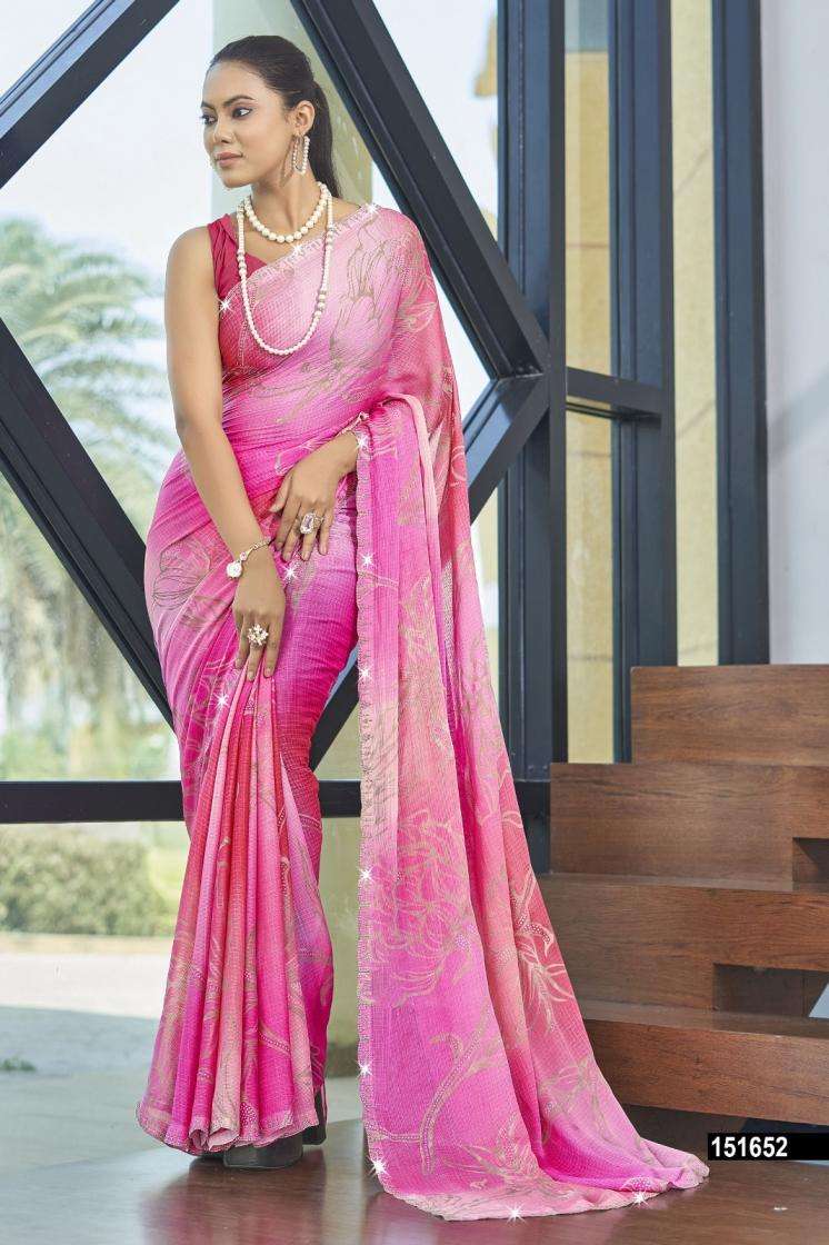 SIMONA VOL-10 SERIES 151650 TO 151655 SAREE BY VALLABHI PRINTS DESIGNER MOSS CHIFFONE SAREES ARE AVAILABLE AT WHOLESALE PRICE