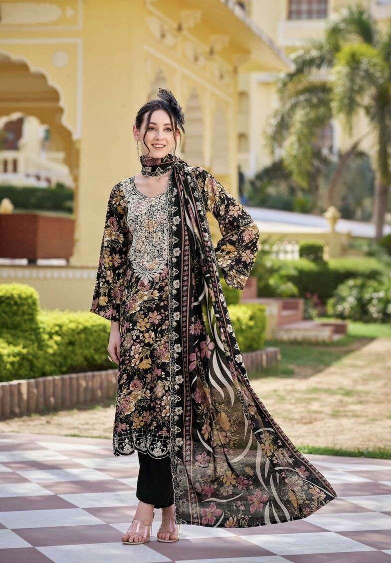 TANAYA SERIES 852 BY BELLIZA DESIGNER PRINTED AND WORK VISCOSE RAYON SUITS ARE AVAILABLE AT WHOLESALE PRICE