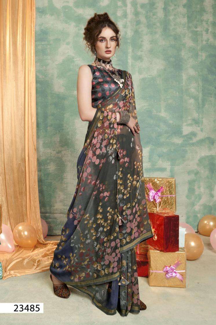 TARUSHI VOL-2 SERIES 23481 TO 23486 SAREE BY VALLABHI PRINTS DESIGNER POLKA DOT PRINTED GEORGETTE SAREES ARE AVAILABLE AT WHOLESALE PRICE