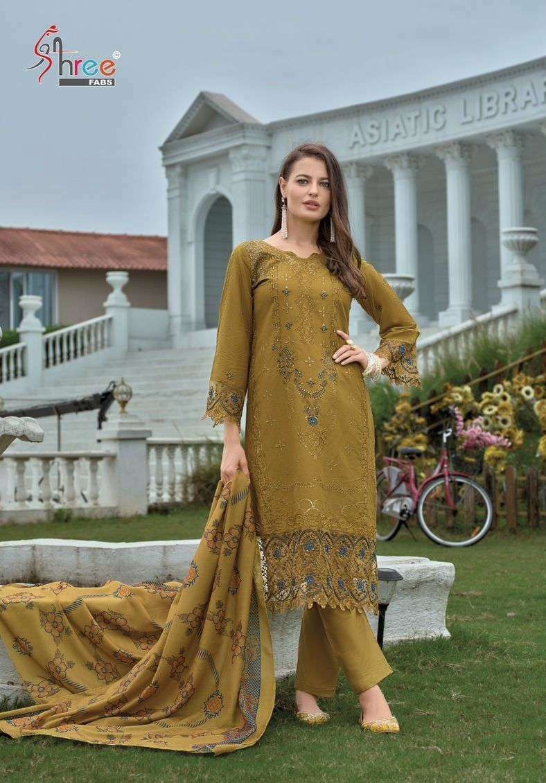 TASRIF PREMIUM EMBROIDERED LAWN COLLECTION VOL-3 SERIES 3001 TO 3006 BY SHREE FABS DESIGNER EMBROIDERY WORK LAWN COTTON SUITS ARE AVAILABLE AT WHOLESALE PRICE