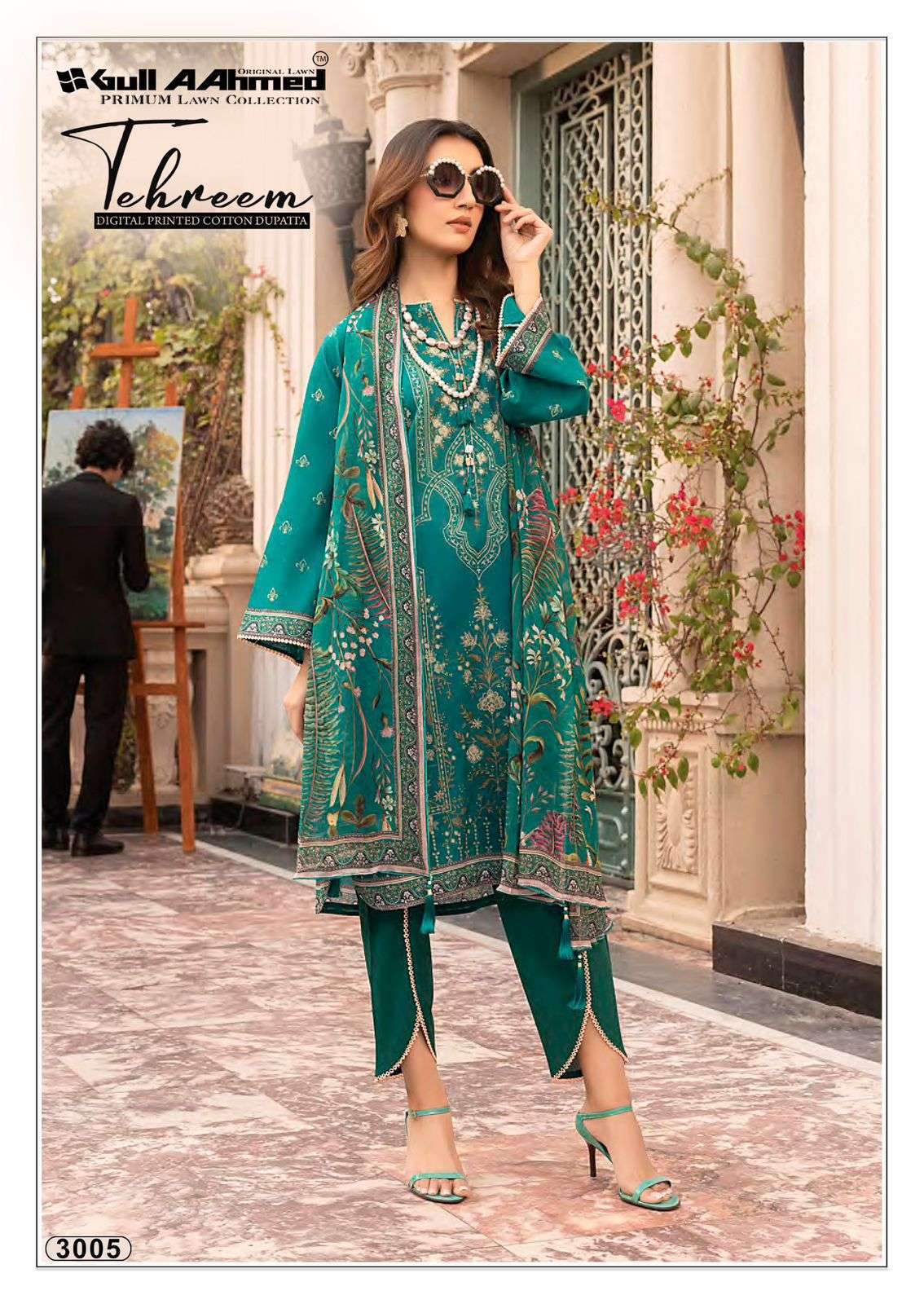 TEHREEM VOL-3 SERIES 3001 TO 3006 BY GULL AAHMED DESIGNER PRINTED PAKISTANI STYLE LAWN SUITS ARE AVAILABLE AT WHOLESALE PRICE