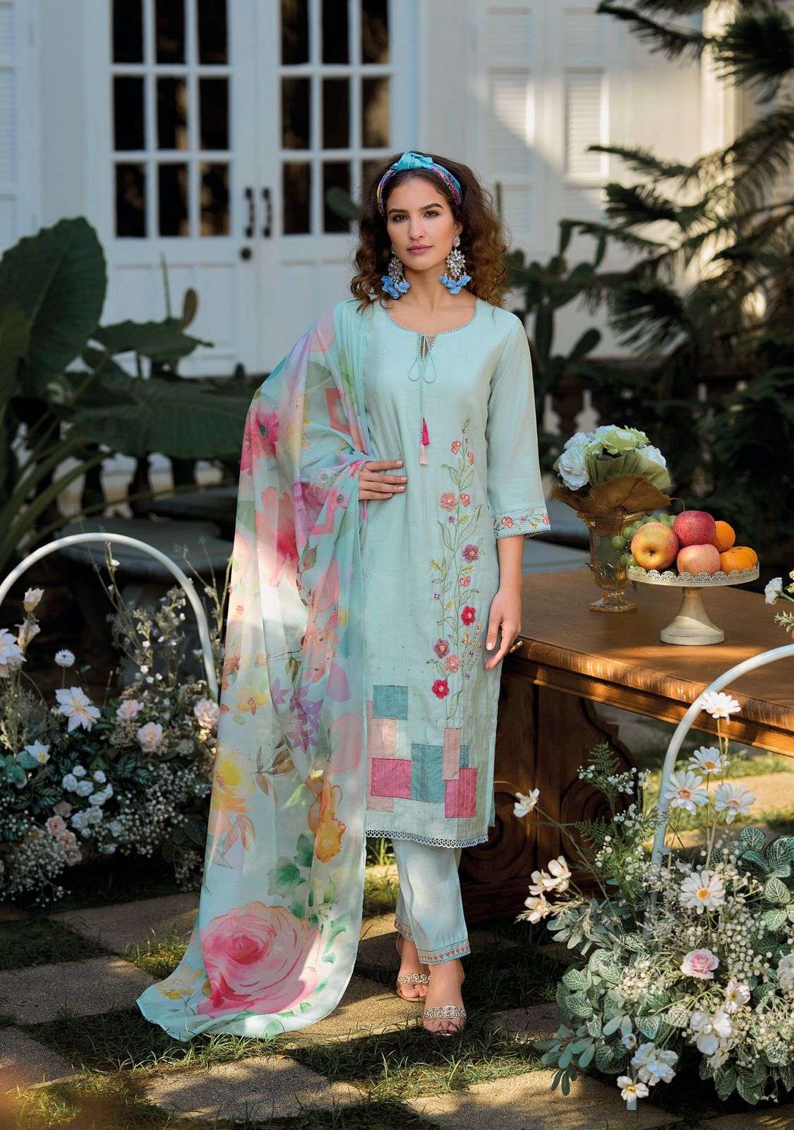VOEUX SERIES 43501 TO 43503 BY KAILEE DESIGNER HAND WORK VISCOSE TOP WITH PANT AND DUPATTA ARE AVAILABLE AT WHOLESALE PRICE