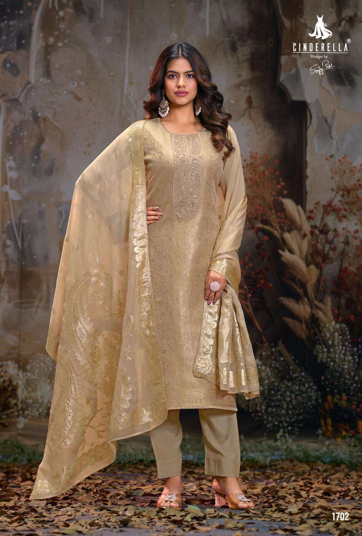 ZAHRIA SERIES 1701 TO 1704 BY IBIZA DESIGNER EMBROIDERY WORK ORGANZA JACQUARD SUITS ARE AVAILABLE AT WHOLESALE PRICCE