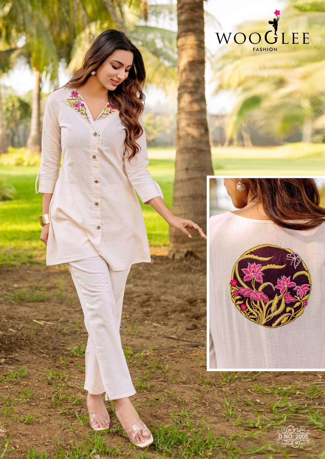 ZEEL SERIES 2001 TO 2006 BY WOOGLEE DESIGNER THREAD AND HAND WORK COTTON FLEX CO ORD SETS ARE AVAILABLE AT WHOLESALE PRICE