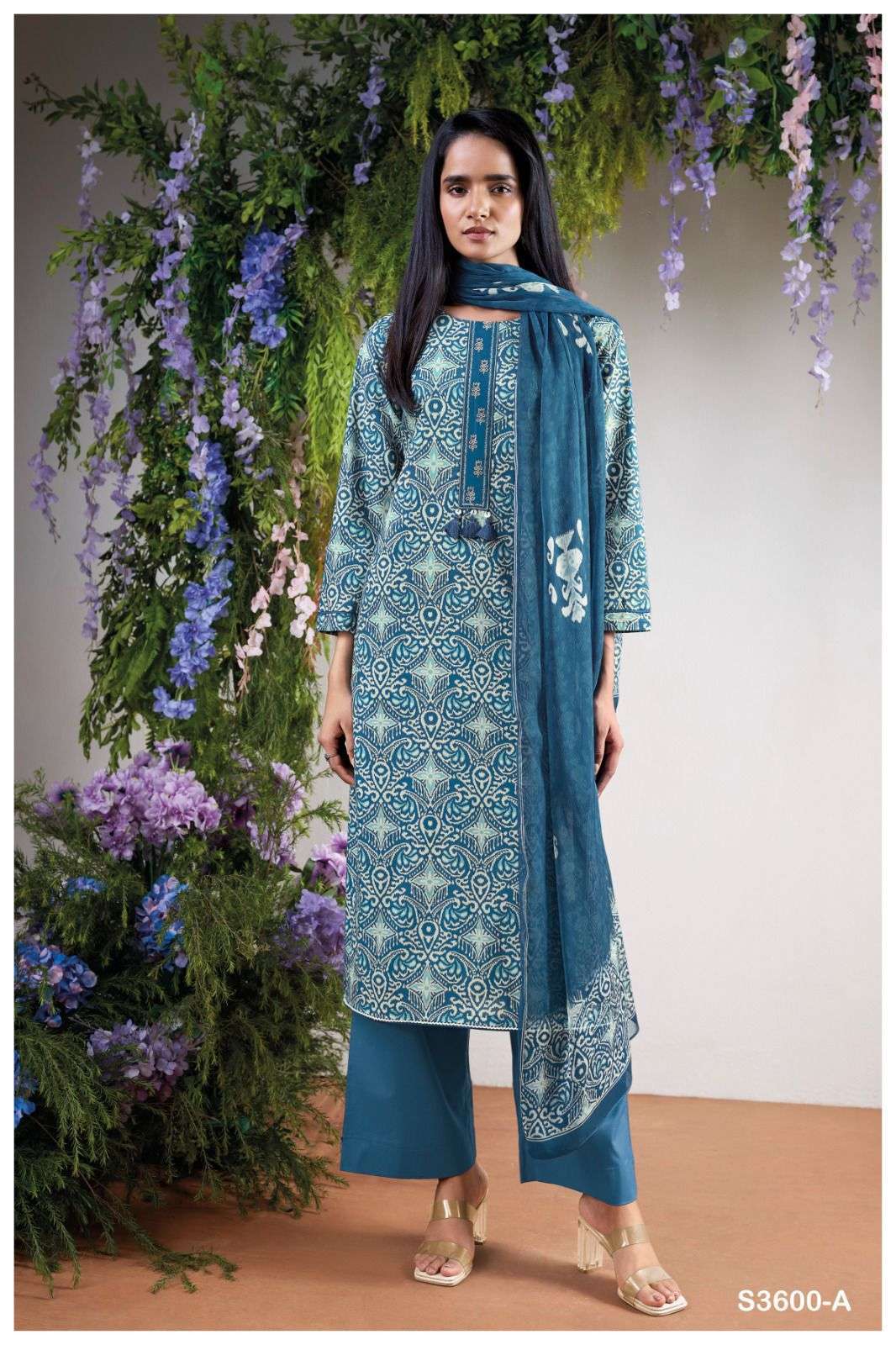 ANOURA SERIES 3600 BY GANGA DESIGNER PRINTED AND EMBROIDERY WORK COTTON SUITS ARE AVAILABLE AT WHOLESALE PRICE 