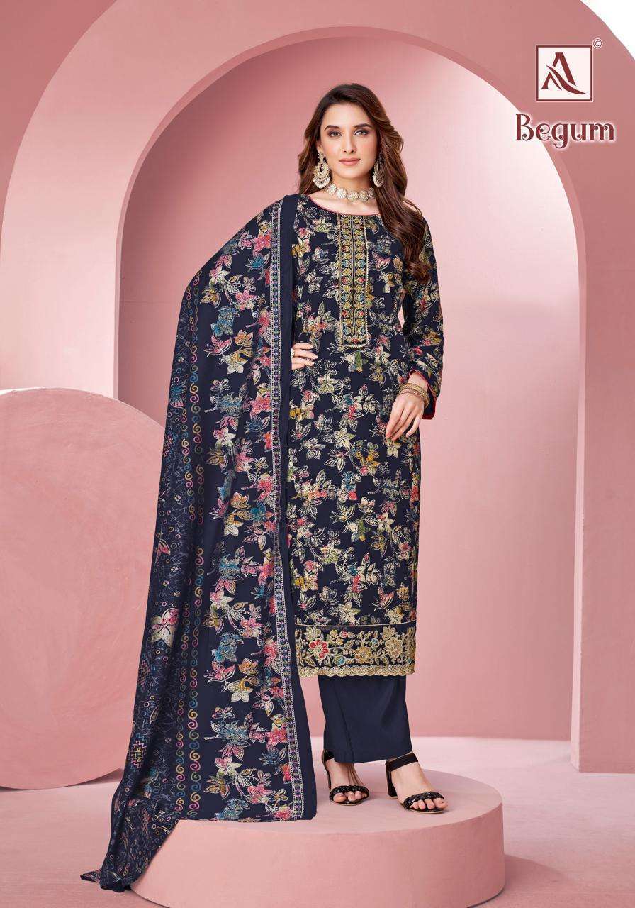 BEGUM SERIES 1982 BY ALOK SUITS DESIGNER PRINTED AND EMBROIDERY WORK VISCOSE RAYON SUITS ARE AVAILABLE AT WHOLESALE PRICE