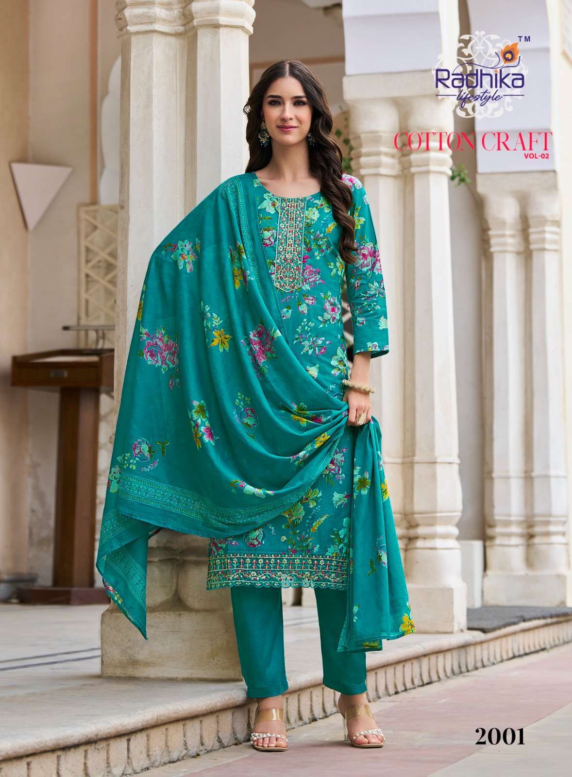 COTTON CRAFT VOL-2 SERIES 2001 TO 2008 BY RADHIKA LIFESTYLE DESIGNER PRINTED COTTON KURTI WITH PANT AND DUPATTA ARE AVAILABLE AT WHOLESALE PRICE