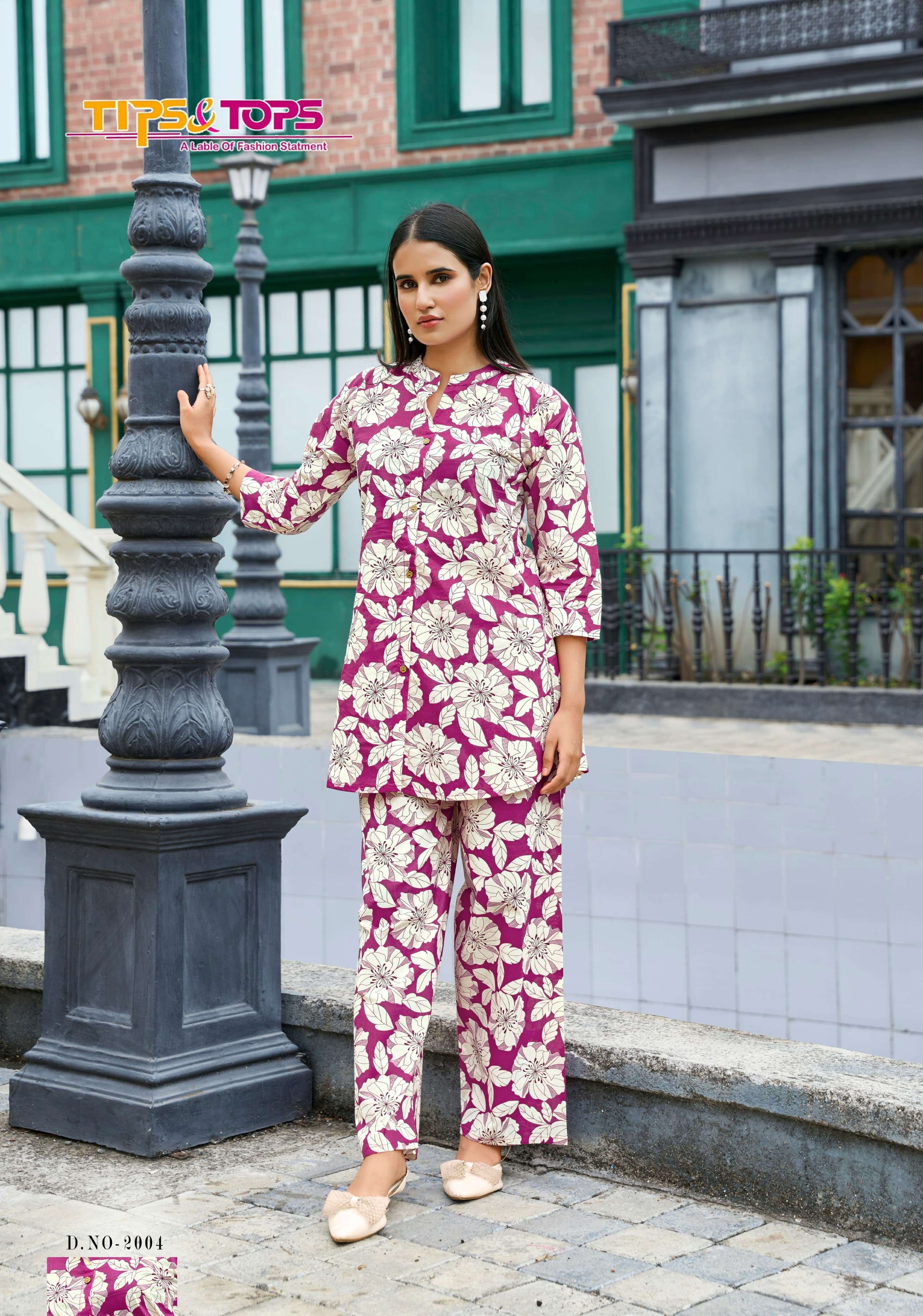 COTTON TRENDS VOL-2 SERIES 2001 TO 2006 BY TIPS & TOPS DESIGNER PRINTED COTTON CO ORD SETS ARE AVAILABLE AT WHOLESALE PRICE