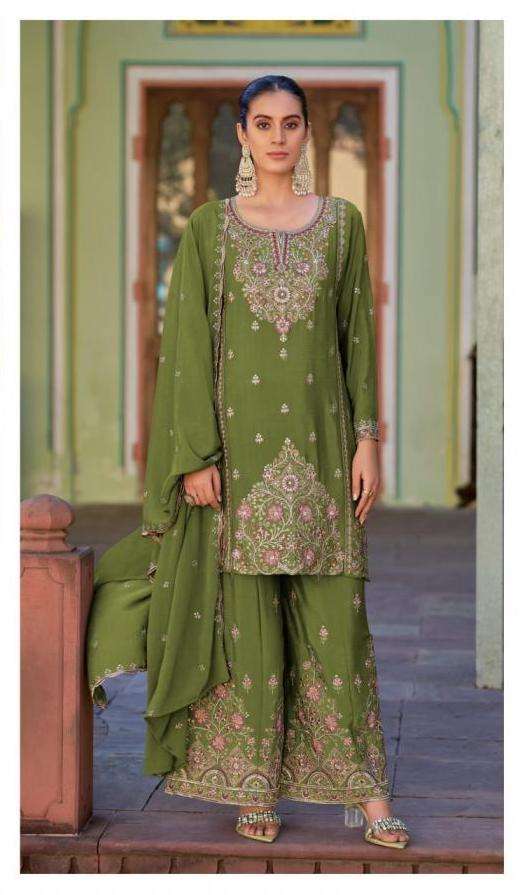 D 924 BY DEEPSY DESIGNER HEAVY WORK CHINON READYMADE SUITS ARE AVAILABLE AT WHOLESALE PRICE