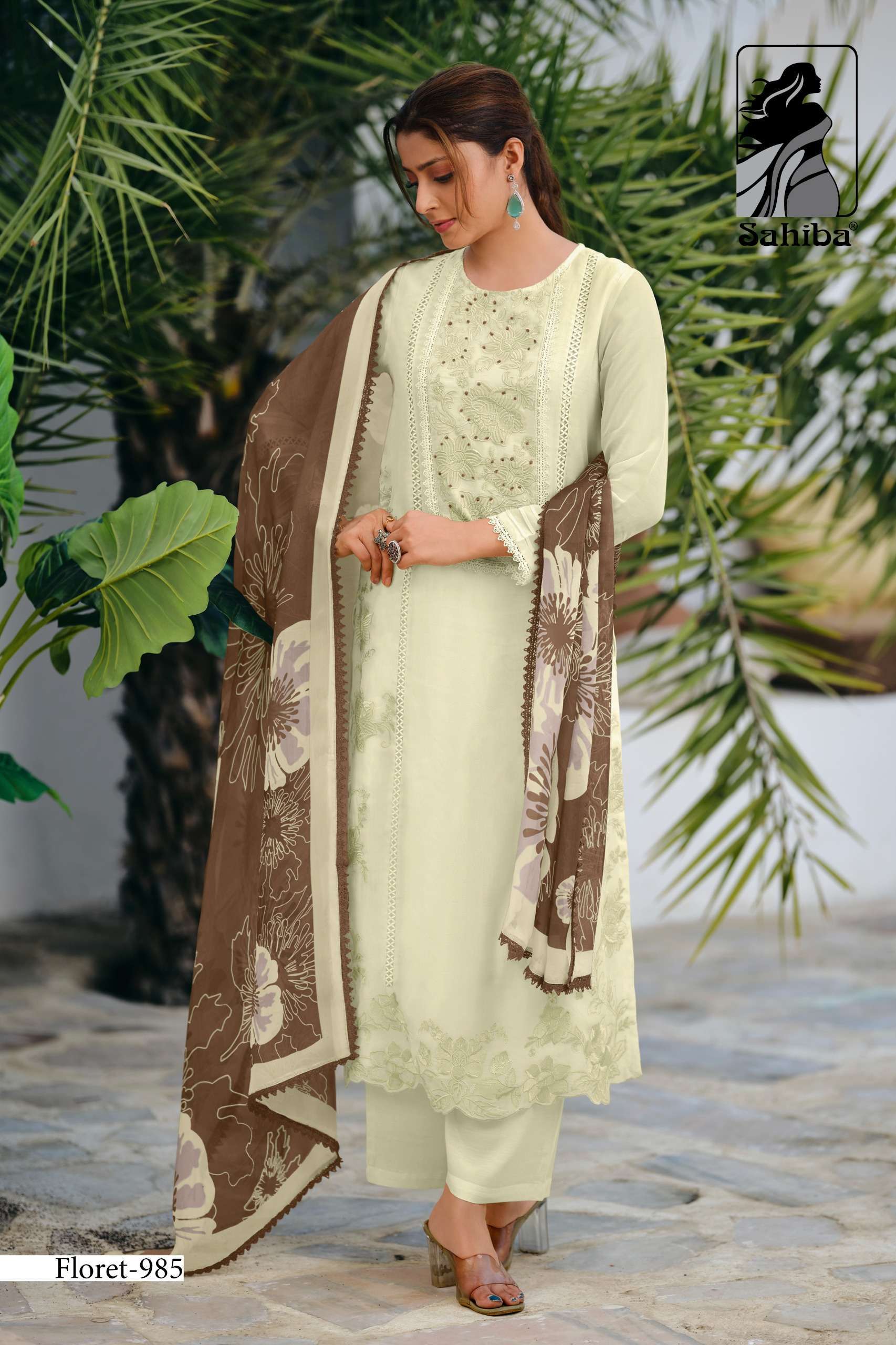 FLORET SERIES 900 BY SAHIBA DESIGNER EMBROIDERY AND HAND WORK ORGANZA SILK SUITS ARE AVAILABLE AT WHOLESALE PRICE