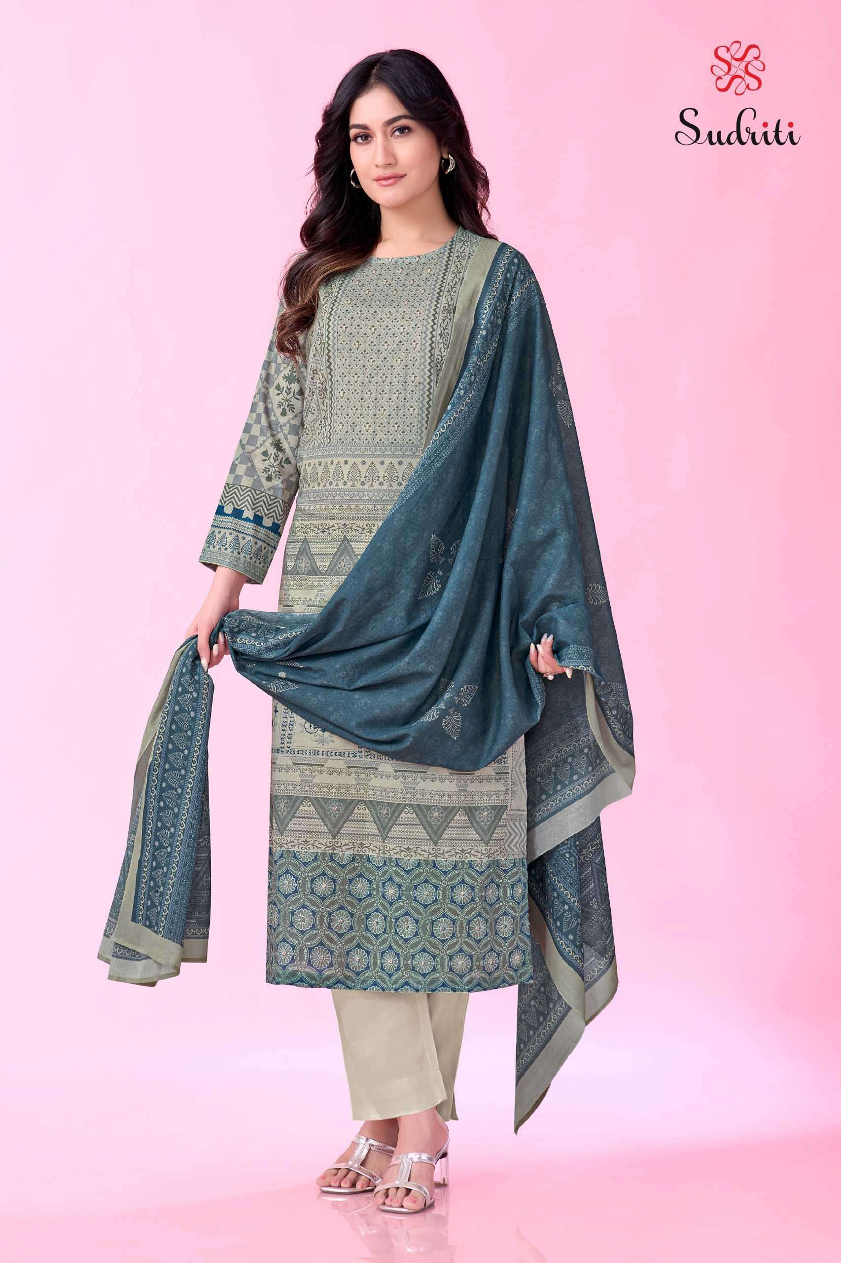 GULZAR VIBES SERIES 600 BY SUDRITI DESIGNER DIGITAL PRINTED AND KHATLI WORK COTTON LAWN SUITS ARE AVAILABLE AT WHOLESALE PRICE