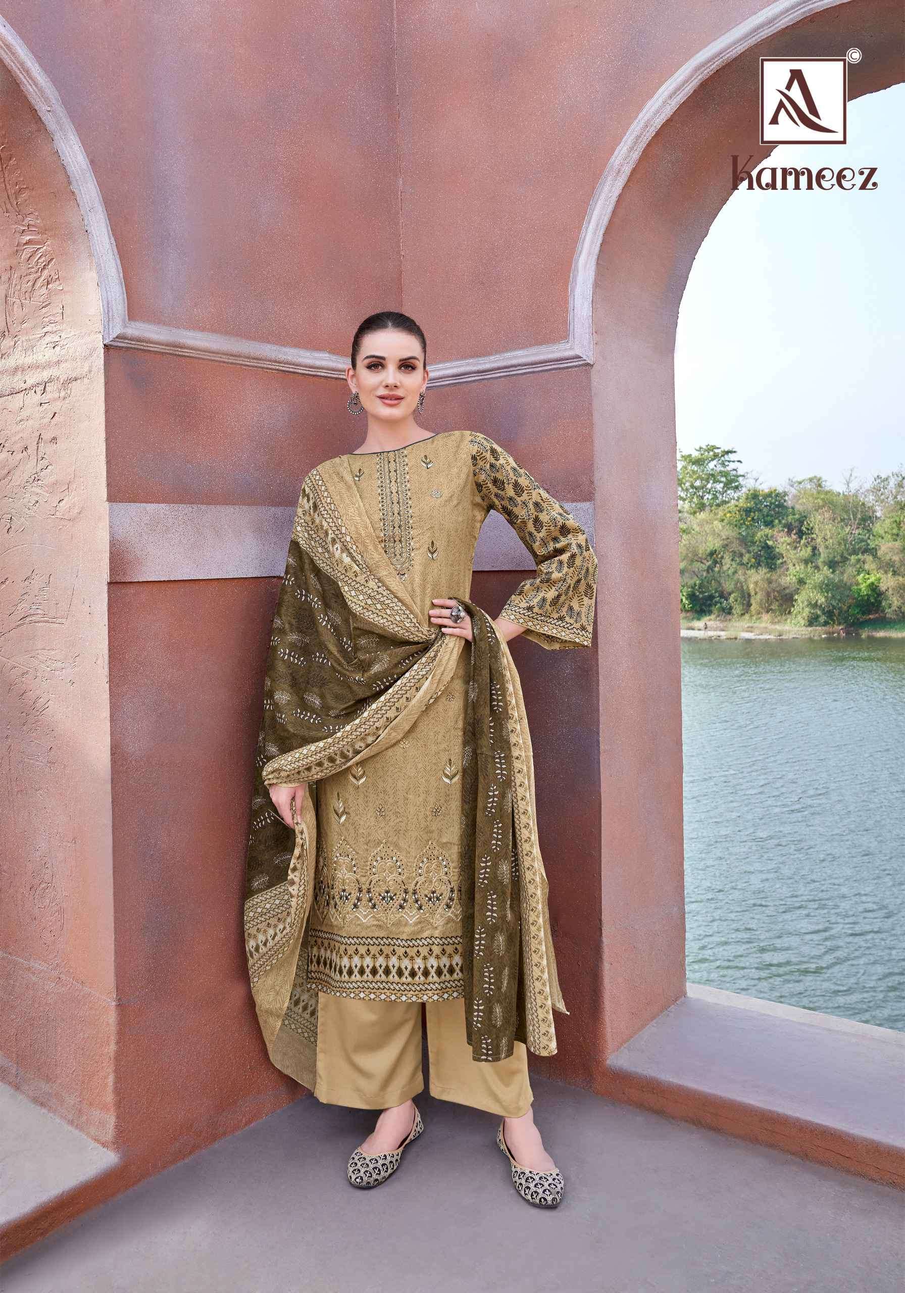 KAMEEZ SERIES 1999 BY ALOK SUITS DESIGNER PRINTED AND EMBROIDERY WORK CAMBRIC COTTON SUITS ARE AVAILABLE AT WHOLESALE PRICE
