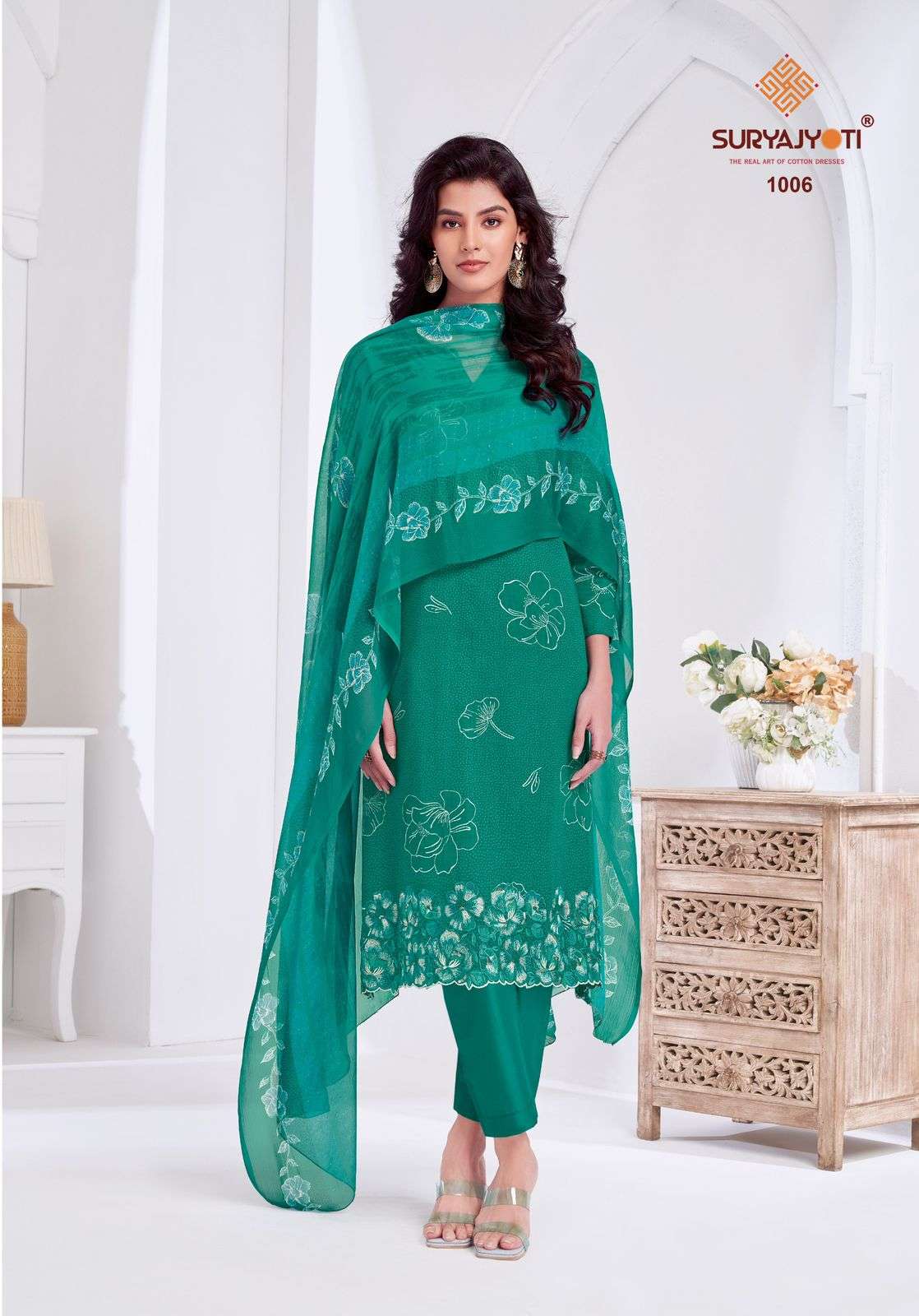KASHYA VOL-1 SERIES 1001 TO 1008 BY SURYAJYOTI DESIGNER FOIL PRINTED LAWN SUITS ARE AVAILABLE AT WHOLESALE PRICE