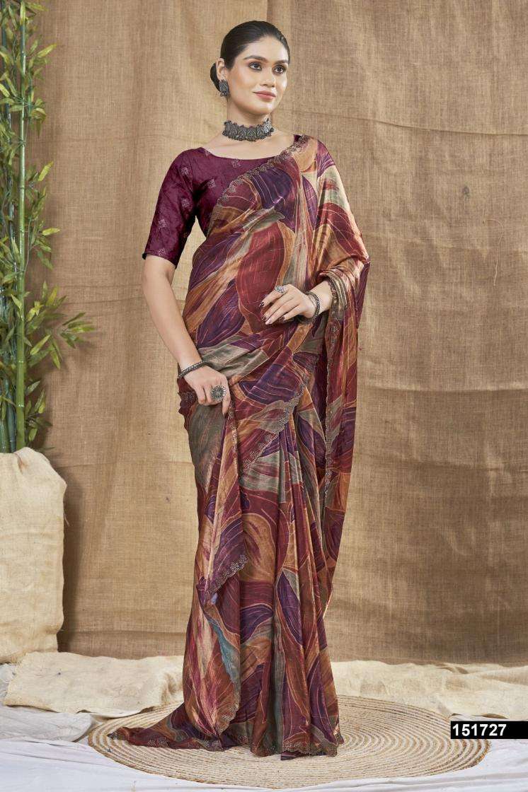 KSHITIJA SERIES 151724 TO 151728 SAREE BY VALLABHI PRINTS DESIGNER PRINTED CHIFFONE SAREES ARE AVAILABLE AT WHOLESALE PRICE
