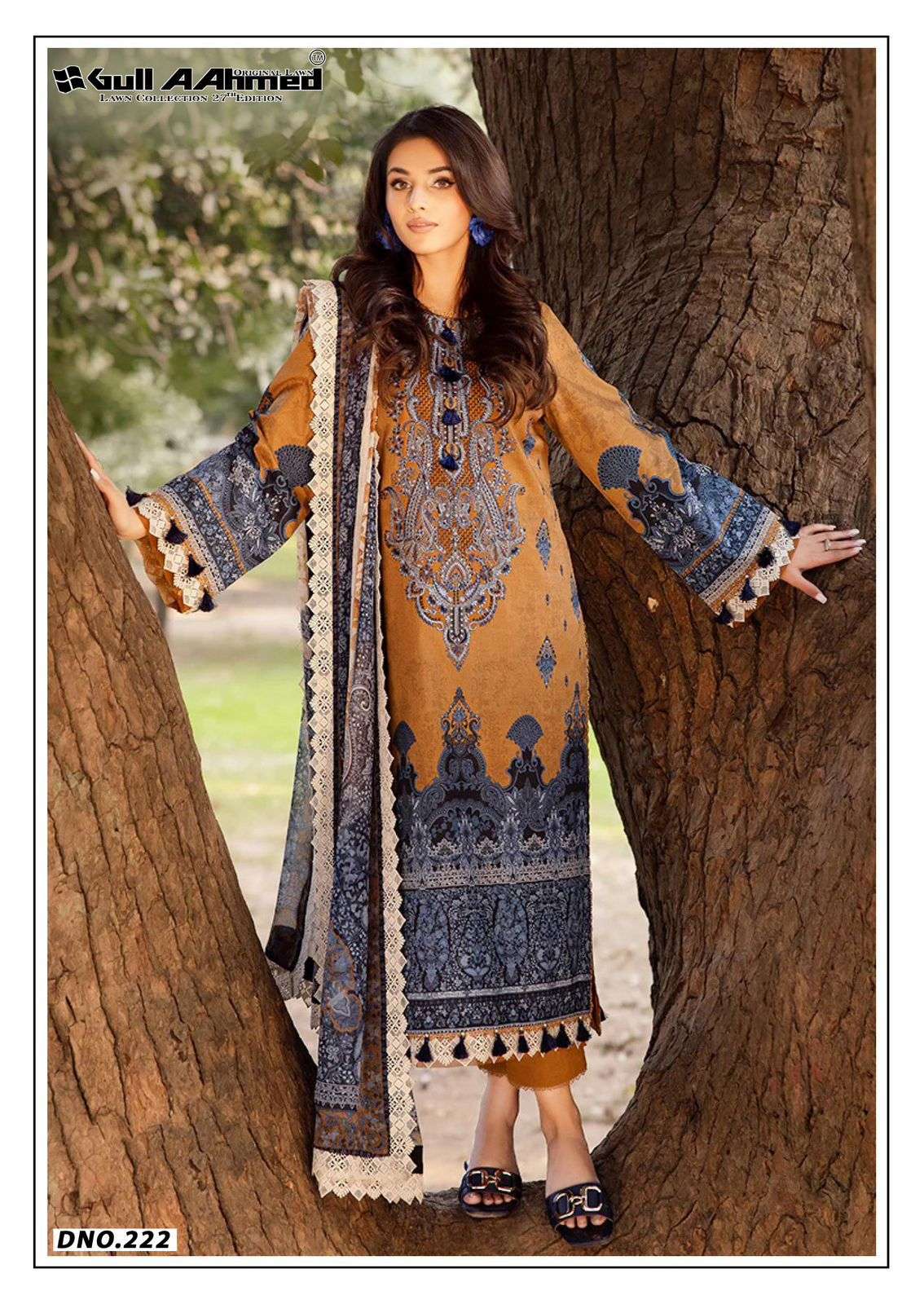LAWN COLLECTION VOL-27 SERIES 221 TO 2206BY GULL AAHMED DESIGNER PRINTED LAWN SUITS ARE AVAILABLE AT WHOLESALE PRICE