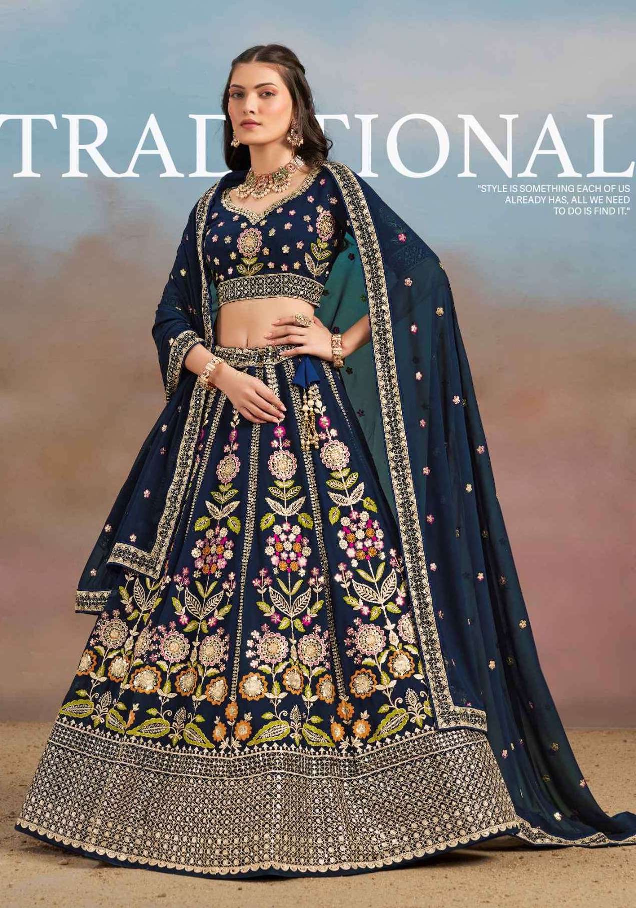 MILONI SERIES 6008 BY ZEEL DESIGNER HEAVY MULTY THREAD WORK GEORGETTE LEHENGA CHOLI ARE AVAILABLE AT WHOLESALE PRICE