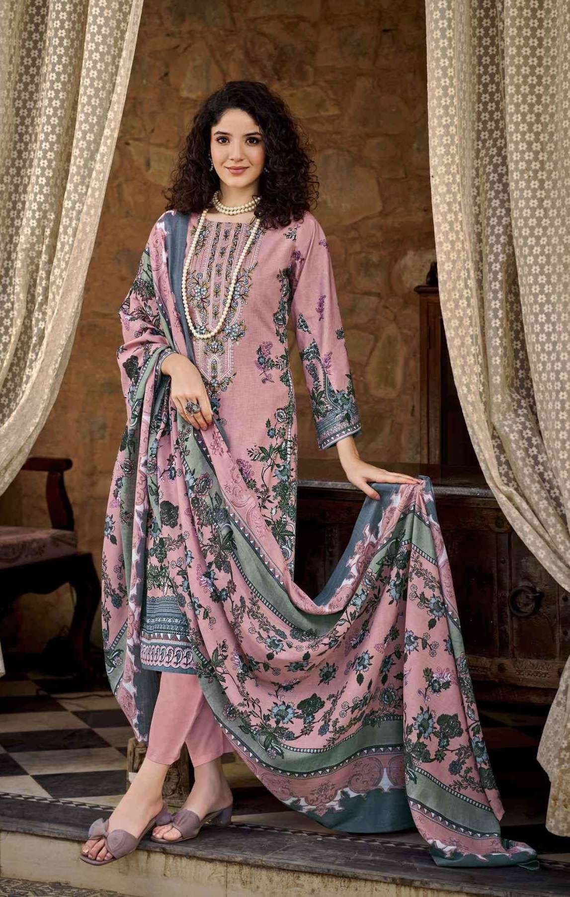 NAIRA VOL-110 SERIES 856 BY BELLIZA DESIGNER PRINTED AND WORK COTTON SUITS ARE AVAILABLE AT WHOLESALE PRICE