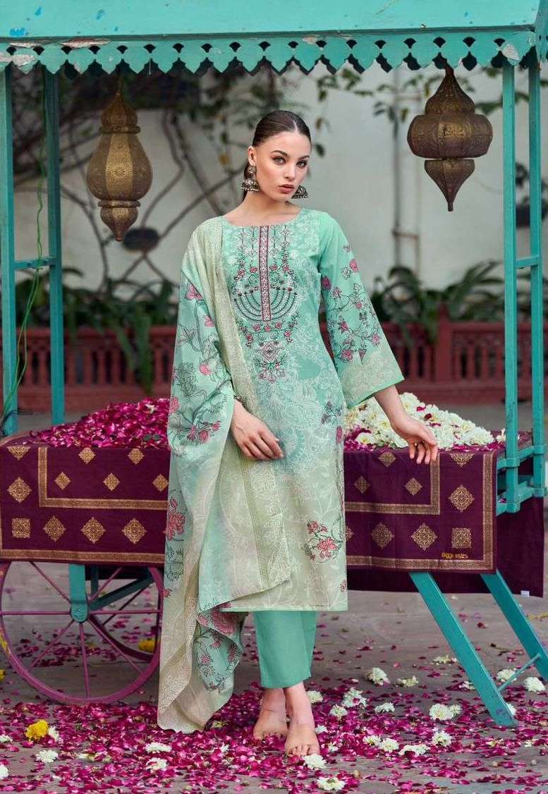 NEEDLE WONDER SERIES 1104 BY ROMANI DESIGNER DIGITAL PRINTED AND WORK COTTON SUITS ARE AVAILABLE AT WHOLESALE PRICE