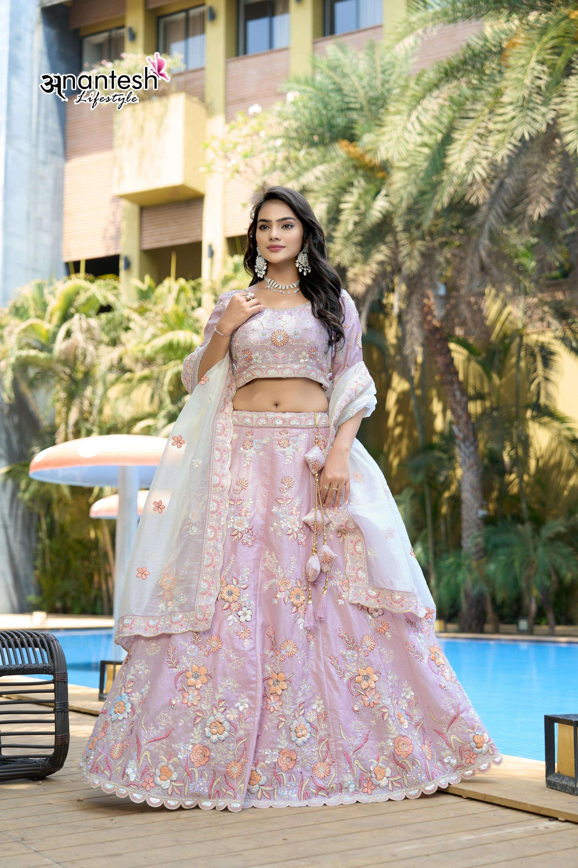  OCCASION VOL-12 SERIES 5047 TO 5052 LEHENGA BY ANANTESH DESIGNER HEAVY WORK VISCOSE ORGANGA LEHENGA CHOLI ARE AVAILABLE AT WHOLESALE PRICE