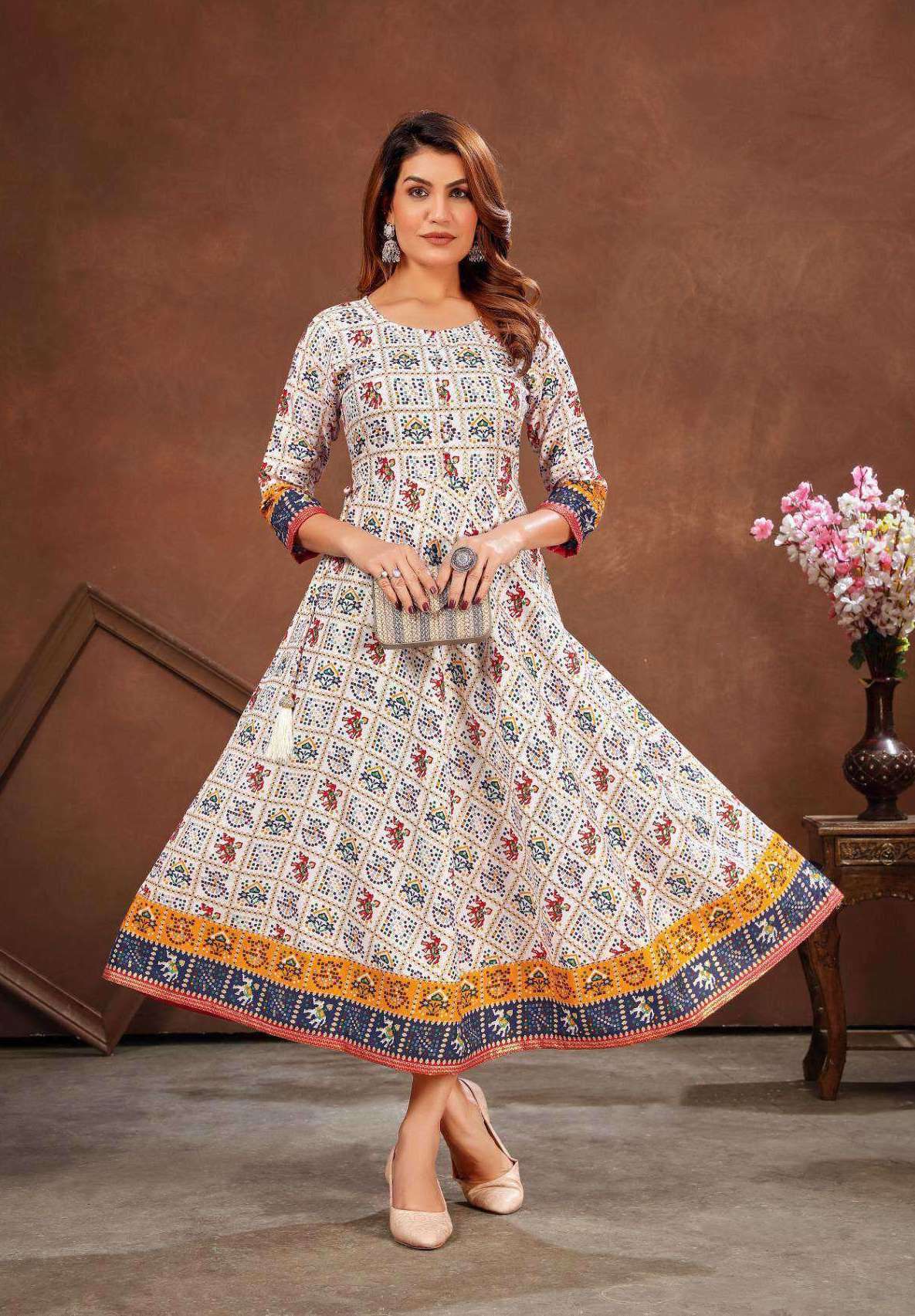PATOLA GOWN SERIES 1001 TO 1004 BY POONAM DESIGNER PATOLA PRINTED COTTON GOWNS ARE AVAILABLE AT WHOLESALE PRICE