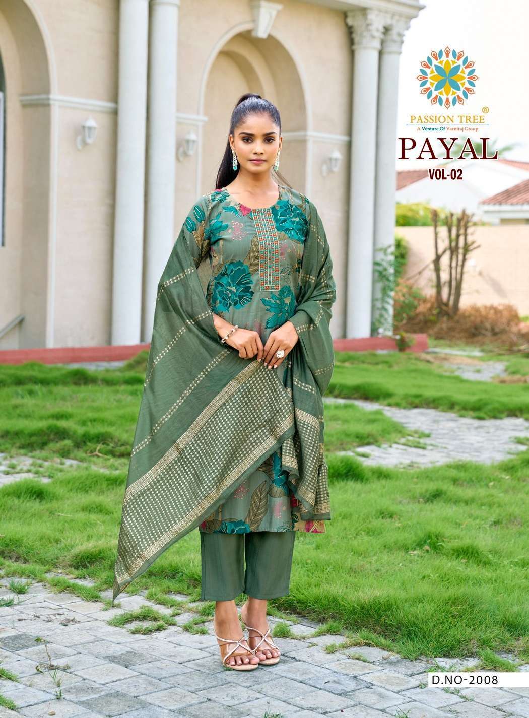 PAYAL VOL-2 SERIES 2001 TO 2008 BY PASSION TREE DESIGNER PRINTED AND WORK SILK KURTI WITH BOTTOM AND DUPATTA ARE AVAILABLE AT WHOLESALE PRICE