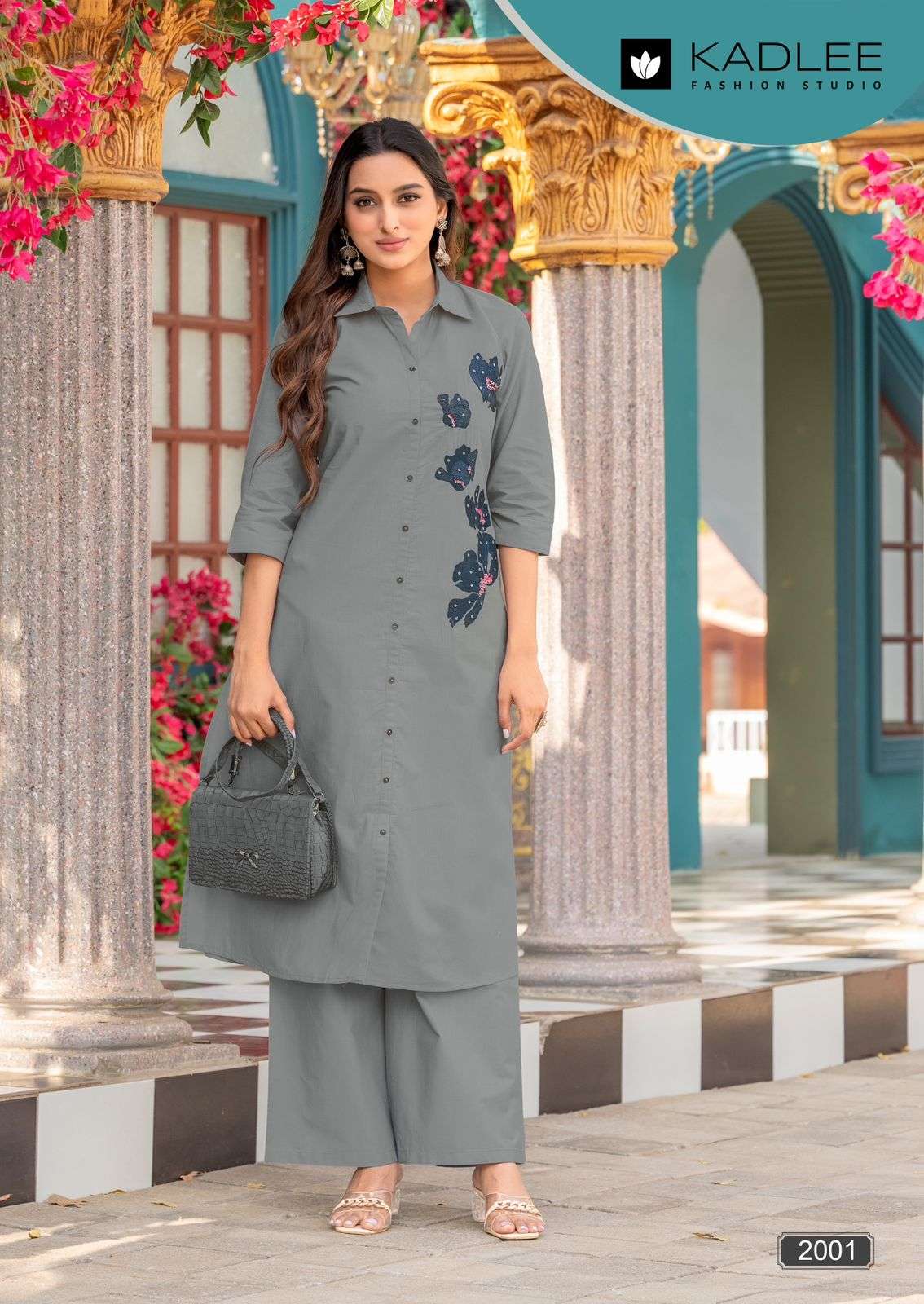PEHCHAN SERIES 2001 TO 2006 BY KADLEE DESIGNER HAND WORK RAYON KURTI WITH BOTTOM ARE AVAILABLE AT WHOLESALE PRICE