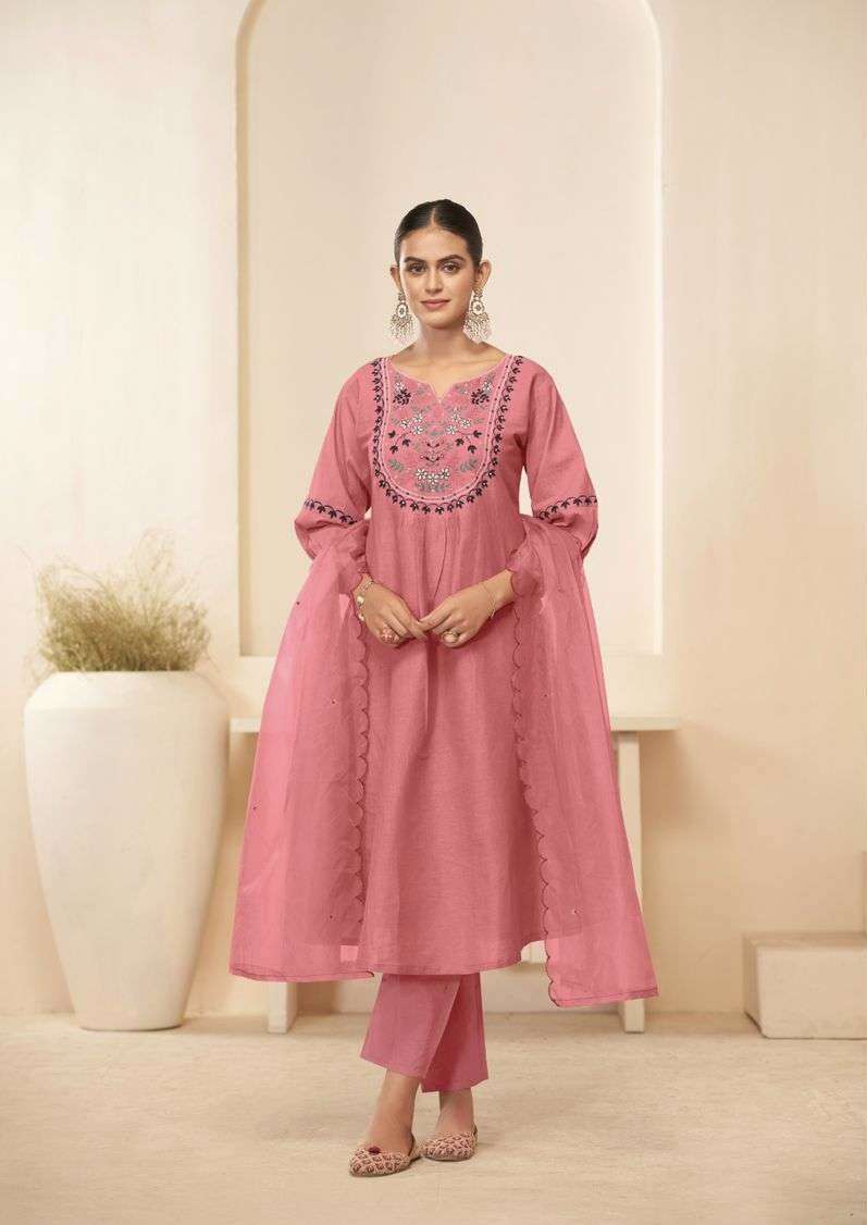 RASMALAI VOL-1 SERIES 601A TO 601D BY VAMIKA DESIGNER WORK CAMBRIC COTTON TOP WITH BOTTOM AND DUPATTA ARE AVAILABLE AT WHOLESALE PRICE