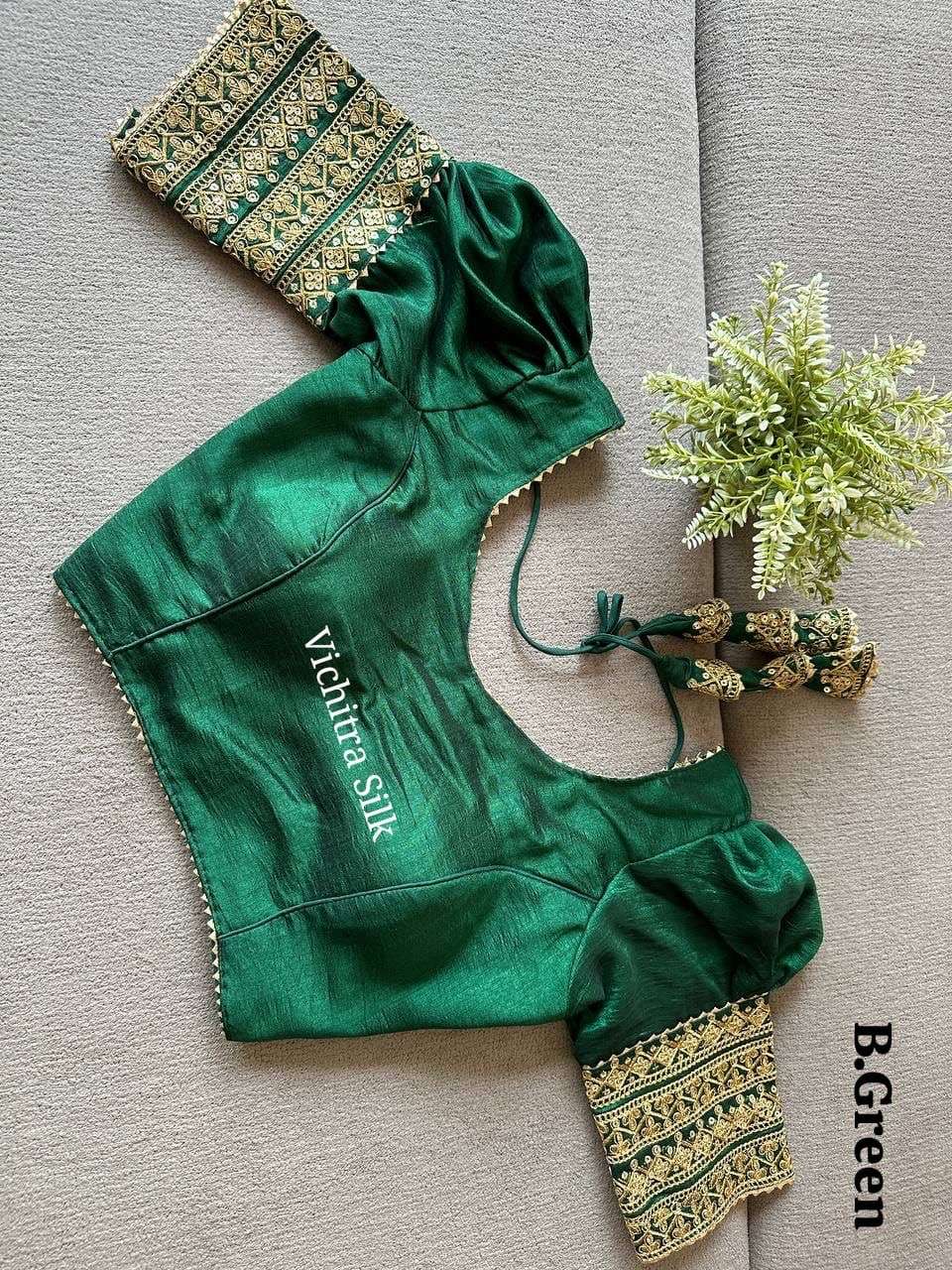 READYMADE BLOUSE SERIES 210 DESIGNER WORK PUFF STYLE VICHITRA SILK READYMADE BLOUSES ARE AVAILABLE AT WHOLESALE PRICE