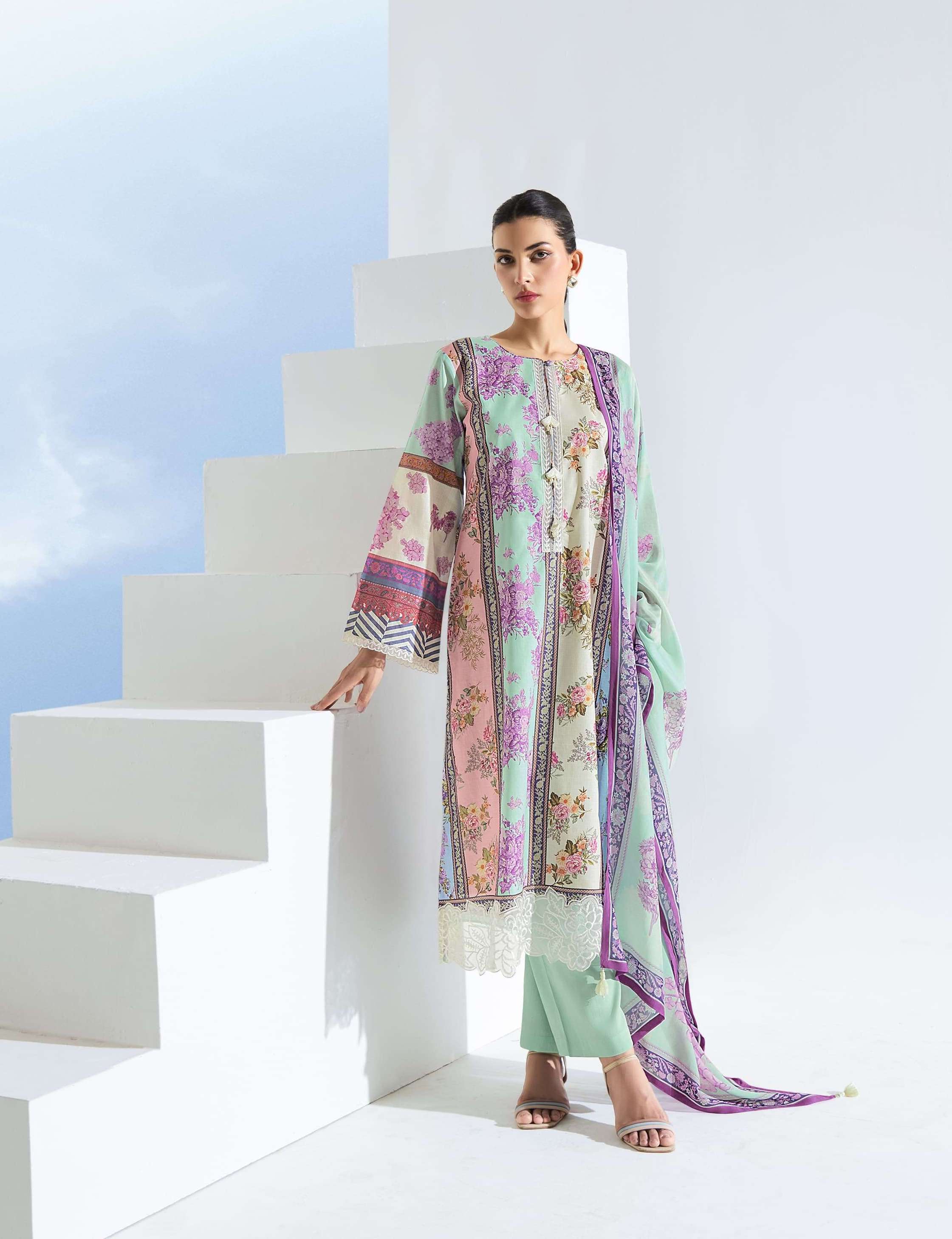 RHYTHM SERIES 331 TO 334 BY SOHNI KIMORA DESIGNER DIGITAL PRINTED AND EMBROIDERY WORK COTTON LAWN SUITS ARE AVAILABLE AT WHOLESALE PRICE