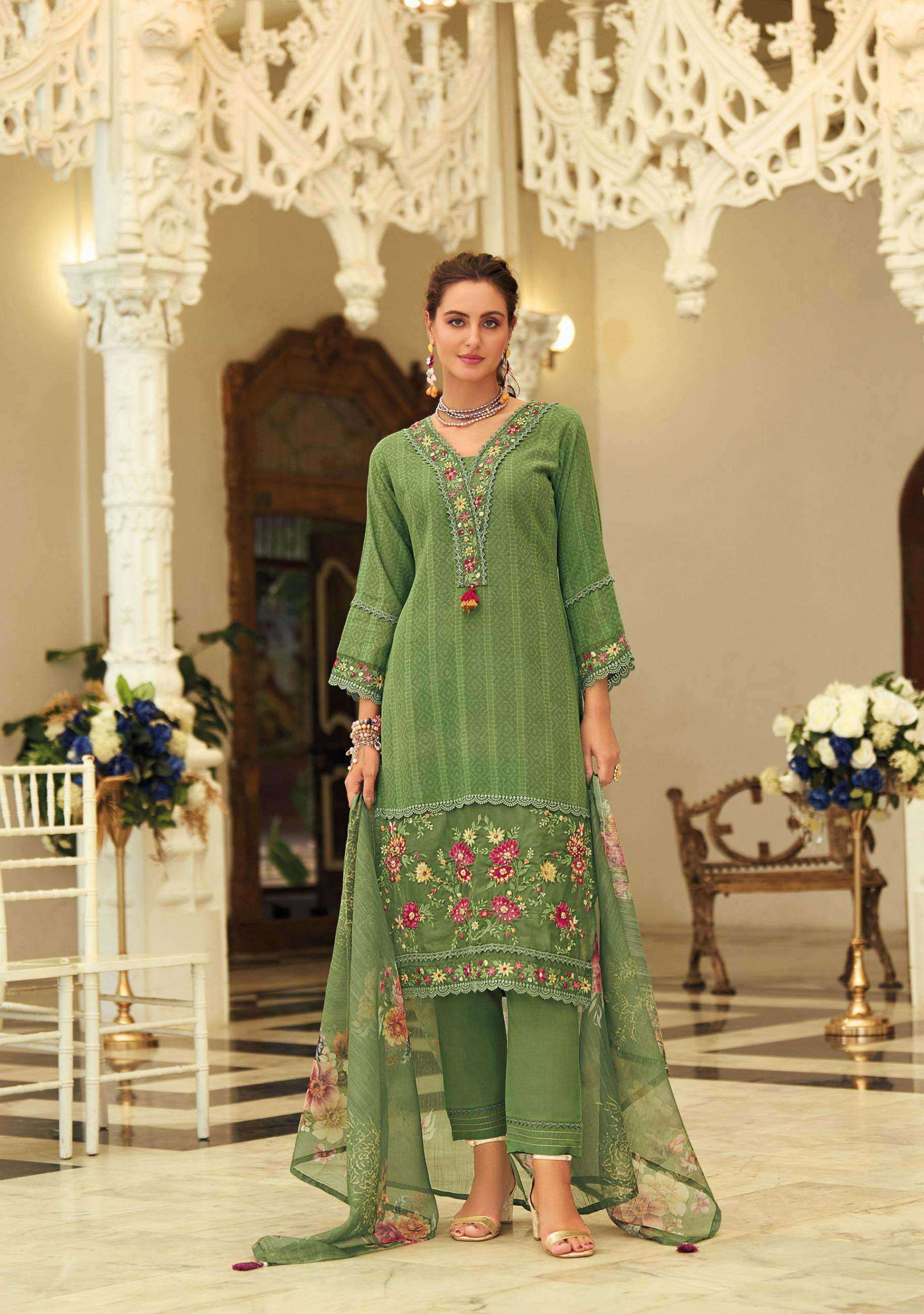 SUMMER TRENDS VOL-2 SERIES 31081 TO 31086 BY LADY LEELA DESIGNER EMBROIDERY AND HAND WORK COTTON TOP WITH BOTTOM AND DUPATTA ARE AVAILABLE AT WHOLESALE PRICE