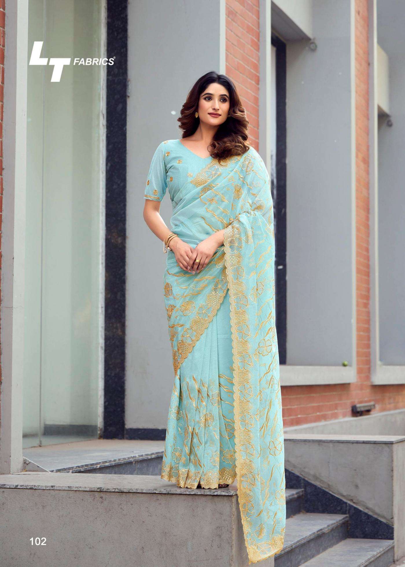 TWILIGHT SERIES 101 TO 106 SAREE BY LT DESIGNER ORGANZA SAREES ARE AVAILABLE AT WHOLESALE PRICE