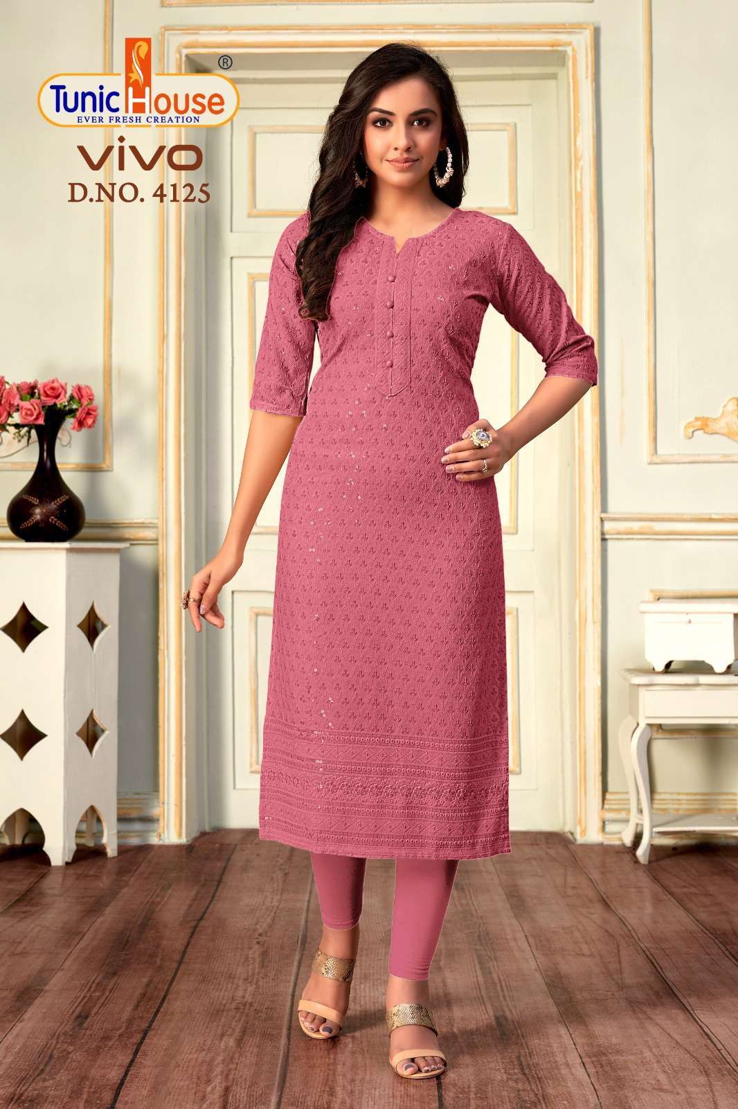 VIVO SERIES 1001 TO 1016 BY TUNIC HOUSE DESIGNER LUCKNOWI WORK VISCOSE RAYON KURTIS ARE AVAILABLE AT WHOLESALE PRICE