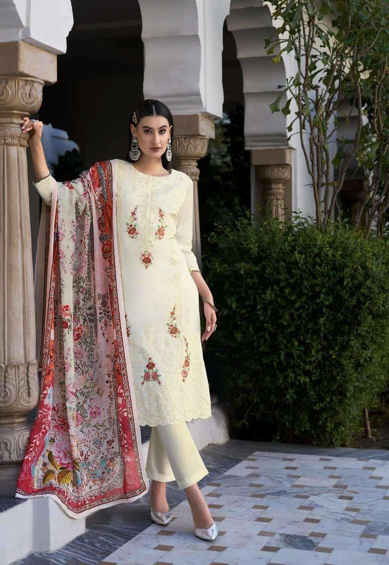 ZARQASH VOL-6 SERIES 860 BY BELLIZA DESIGNER PRINTED AND WORK ZAM SUITS ARE AVAILABLE AT WHOLESALE PRICE